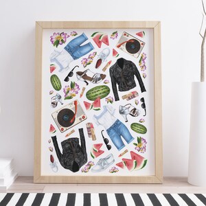 Dirty Dancing Druck | 90er Jahre Film Kunstdruck | Handgezeichnete Illustration | Rom Com Druck | Galentine's Day Kunst | Geburtstags-Druck