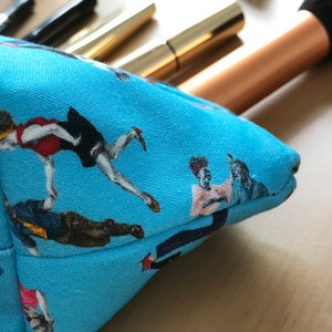 Lindy Hop Makeup Bag Small Handmade Swing Dance Pencil Case Small Cosmetics Pouch for Dancers Makeup Bag with Dancers Pattern image 4