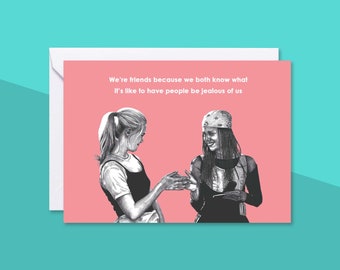 Clueless Greetings Card With Envelope | Blank Card with Envelope | Birthday Card | Galentine's Day Card | Friendship Notelet