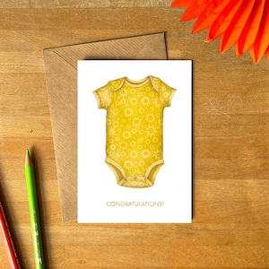 Neue Sommer-Baby-Grußkarte mit Kraft Umschlag | Innenseite der Karte blanko | Herzlichen Glückwunsch |