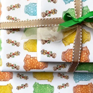 Feuille d'emballage cadeau pour nouveau-né | Papier cadeau saisonnier pour bébé | Emballage cadeau bébé félicitations | Feuille d'emballage cadeau avec étiquette et carte