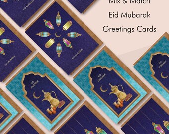 Eid Mubarak Grußkarten Set: Ramadan Kartenbündel