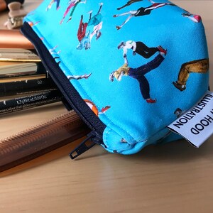 Lindy Hop Makeup Bag Small Handmade Swing Dance Pencil Case Small Cosmetics Pouch for Dancers Makeup Bag with Dancers Pattern image 2