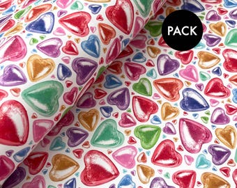 Rainbow Hearts Gift Wrap Pack: Colourful Celebration Paper & Tags