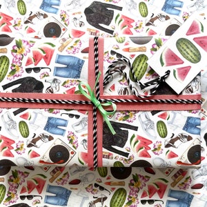 Papier cadeau Dirty Dancing | Feuille de papier cadeau d'anniversaire avec étiquette assortie | Feuille d'emballage cadeau colorée avec carte et carte assortie