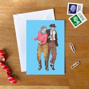 Lindy Hop Dance Grußkarte: Vintage Valentinstagskarte