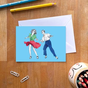 Tacky Annies Frohe Tanz Grußkarte mit Umschlag | Swing Dance Blanko Geburtstagsnotiz | Jubiläumskarte | Valentinstag | Lindy Hop