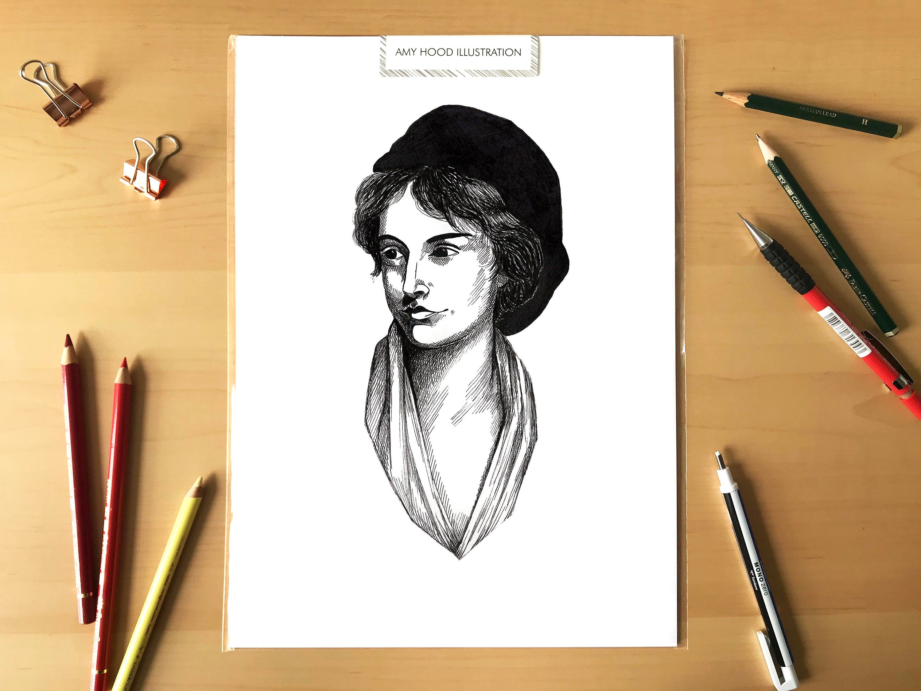 Mary Wollstonecraft Feminist Print Hand Drawn Portrait Print Etsy UK