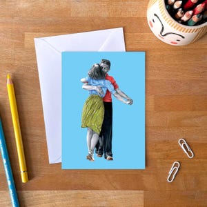 Bonne nuit, chérie, carte de voeux romantique avec enveloppe | Carte d'anniversaire vierge | de lindy hop | de danse swing | Saint-Valentin