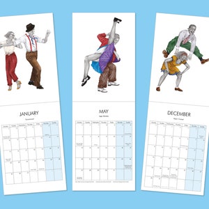 2024 Lindy Hop Wall Calendar Swing Dance Monthly Calendar Wall Calendar Illustrated Planner image 7