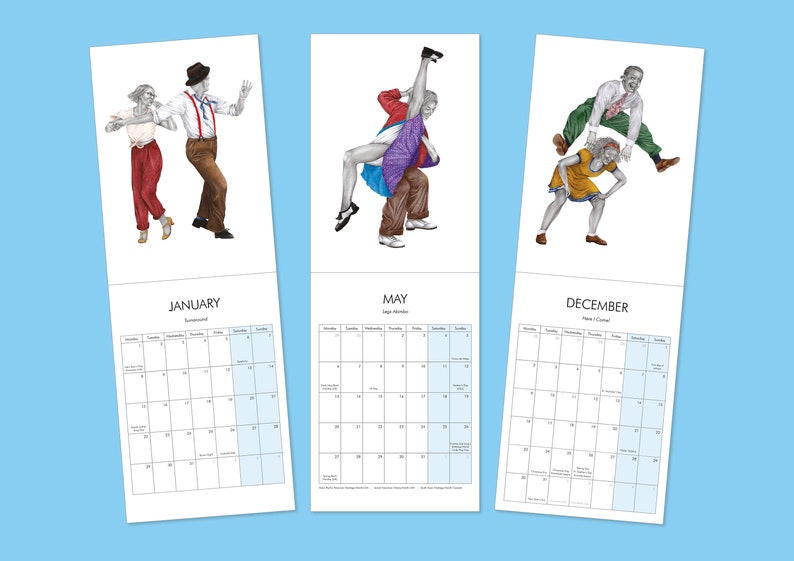 2024 Lindy Hop Wall Calendar Swing Dance Monthly Calendar Wall Calendar Illustrated Planner image 7