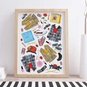 Clueless Druck | 90er Jahre Film Kunstdruck | Handgezeichnete Illustration | Millennial Film Druck | Galentine's Day Kunst | Geburtstags-Druck