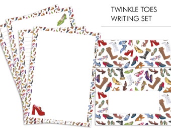 Twinkle Toes Lindy Hop Downloadable Letter Set | Digital Vintage Shoes Writing Paper Download | Lined and Blank Notepapers Instant Download