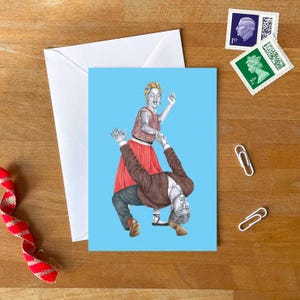Good Rockin Tonight Happy Dance Grußkarte mit Umschlag | Blanko Geburtstagskarte | Rock n Roll Lindy Hop | Swing-Tanz | Valentinstag