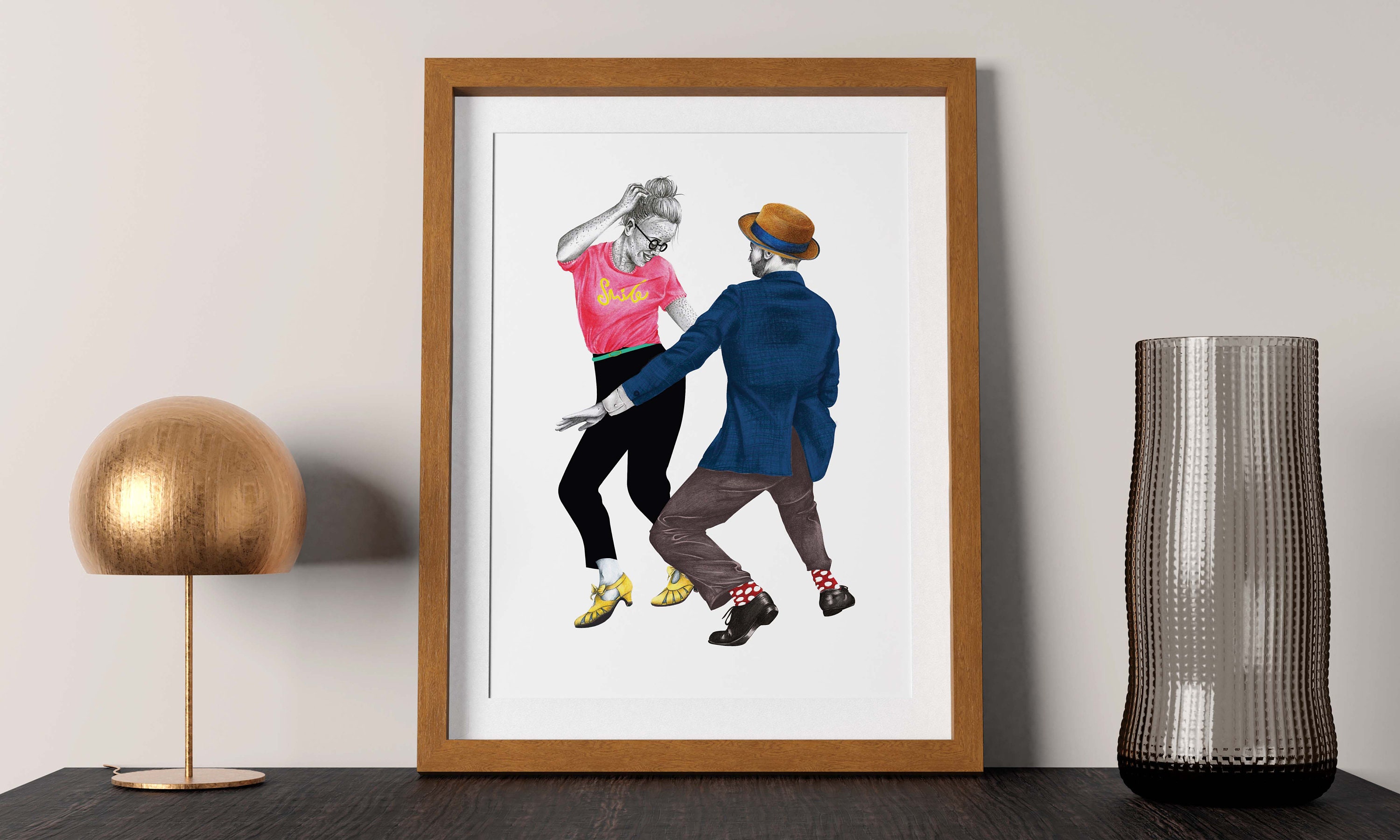 Swivels Print Lindy Hop Art Print Hand Drawn Illustration Etsy
