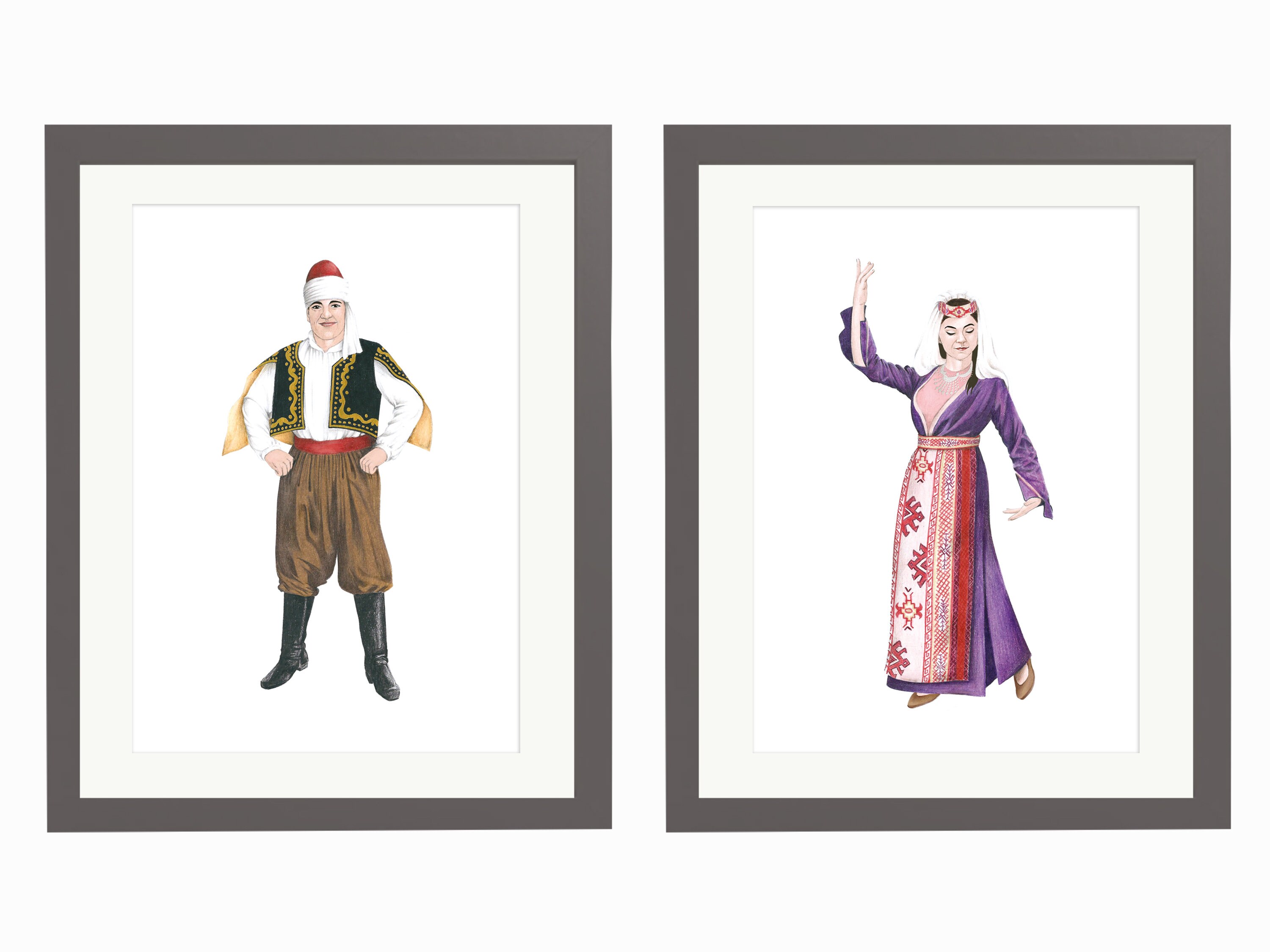 Mode-Kunstdruck Libanon Kostüme der Welt Traditionelle | Etsy