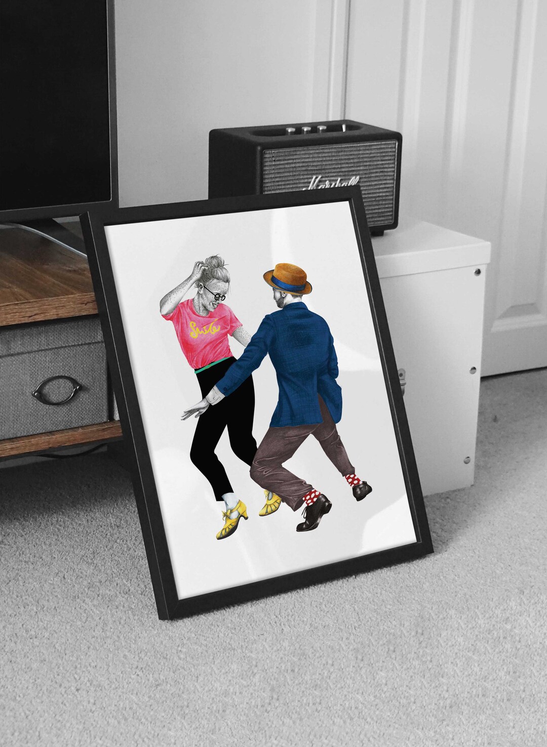 Swivels Print Lindy Hop Art Print Hand Drawn Illustration Etsy