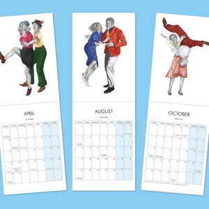 2024 Lindy Hop Wall Calendar Swing Dance Monthly Calendar Wall Calendar Illustrated Planner image 6