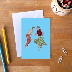 Swing Is In the Air Carte de voeux Happy Dance avec enveloppe | Carte d'anniversaire vierge | de lindy hop | de danse swing | Saint-Valentin