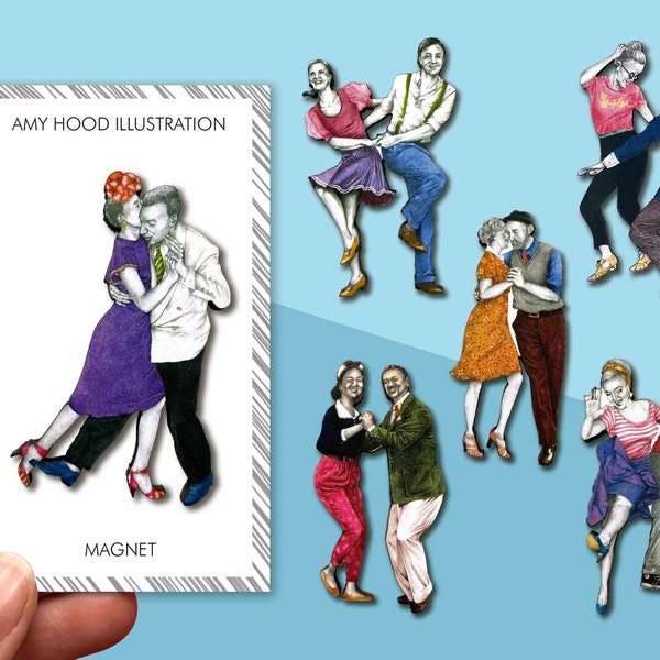 Lindy Hop Wooden Fridge Magnet | Swing Dance Magnet | Handmade Magnet