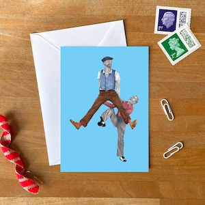 Jumpin Jacks Happy Dance Grußkarten mit Umschlag | Blanko Geburtstagskarte | Lindy Hop Notizkette | Swing Dance Karte | Valentinstag | Stolz