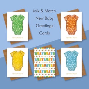 Nouveau jeu de cartes de voeux de bébé | Bloc-notes saisonniers pour bébé | Printemps Été Automne Hiver | Lot de cartes de vœux | Mélanger et assortir les cartes