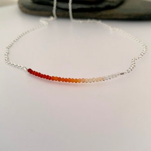 Fire Opal necklace, Opal jewellery, Ombré necklace, gift for her, girlfriend gift, wife gift, gift for mum, autumn, fall, October birthstone