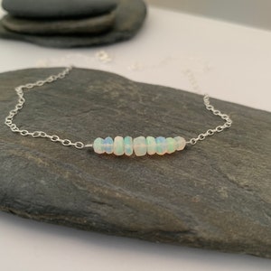 Opal necklace, October birthstone necklace, gift for her, sister, girlfriend, best friend, Autumn, genuine Ethiopian Opal gemstone necklace