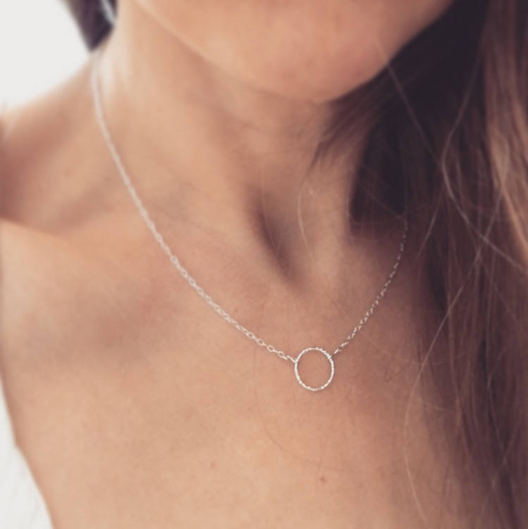 Five Circle Necklace Sterling Silver Circles Asymmetric Etsy UK