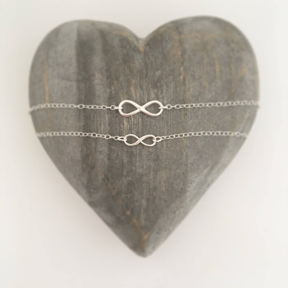 Infinity Necklace Sterling Silver Mother and Daughter - Etsy UK
