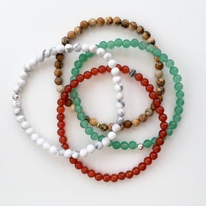 Howlite bracelet, small bead bracelet, white bracelet, mens bracelet, stacking bracelet, gift for him, boyfriend gift afbeelding 10