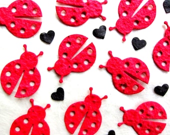 30 Seed Paper Ladybug Favors: Plantable Confetti, Baby Shower, Birthday