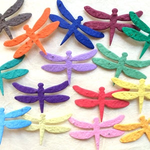 20+ Flower Seed Paper Dragonflies - Plantable Dragonfly Place Cards - Bridal Shower Favors - Baby Shower Favors
