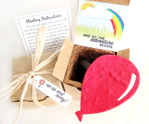 12 flower seed paper balloons baby shower favors graduation party seed planting gift box kit custom card option flower seed paper favors