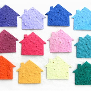 Maisons en papier graine de fleurs - Cartes de remerciement pour agent immobilier dans une nouvelle maison pouvant être plantée - Nouvelles cartes pour l'immobilier Nous avons déménagé