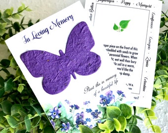 Seed Paper Memorial Butterfly Memorial Card