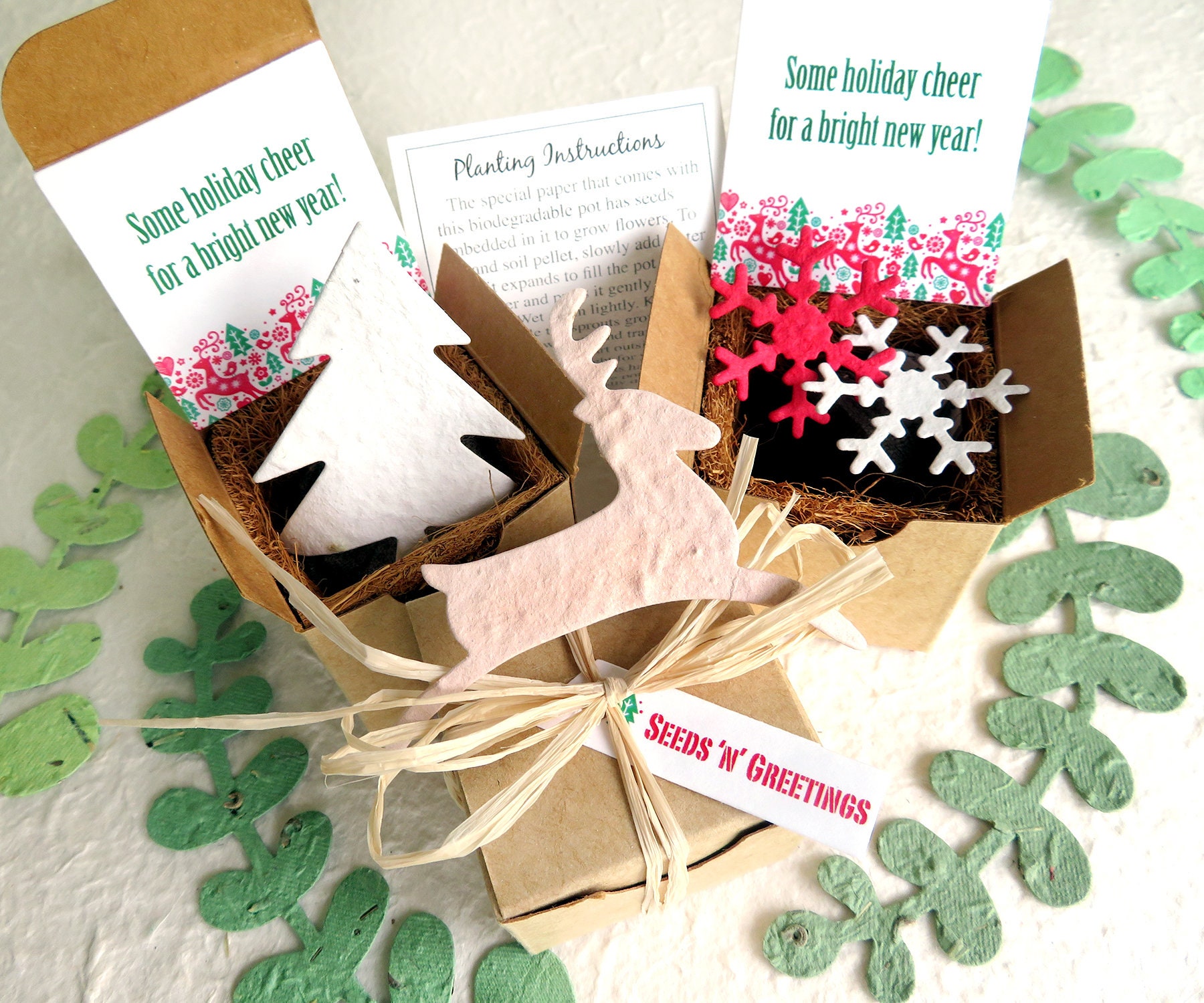 Seed Paper Christmas Tree Planting Kit With Flower Pot Host Etsy