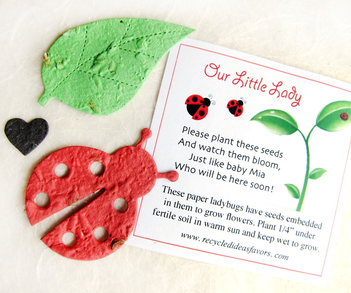 30 Seed Paper Ladybugs Seed Bombs Party Favors Little Lady Etsy