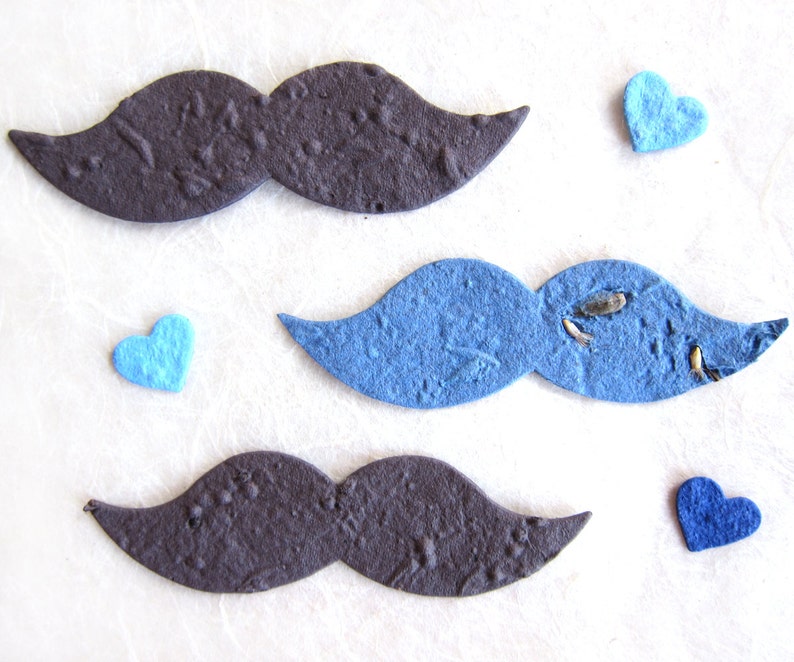 Plantable Flower Seed Paper Mustaches Baby Boy Baby Shower Black Paper Mustaches Seed Paper Little Man Baby Shower Favors
