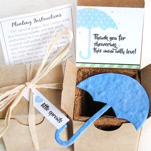 12 pots de fleurs pour baby shower, parapluies en papier grainé avec pots de fleurs - Cadeau de remerciement pour fête d'anniversaire de naissance