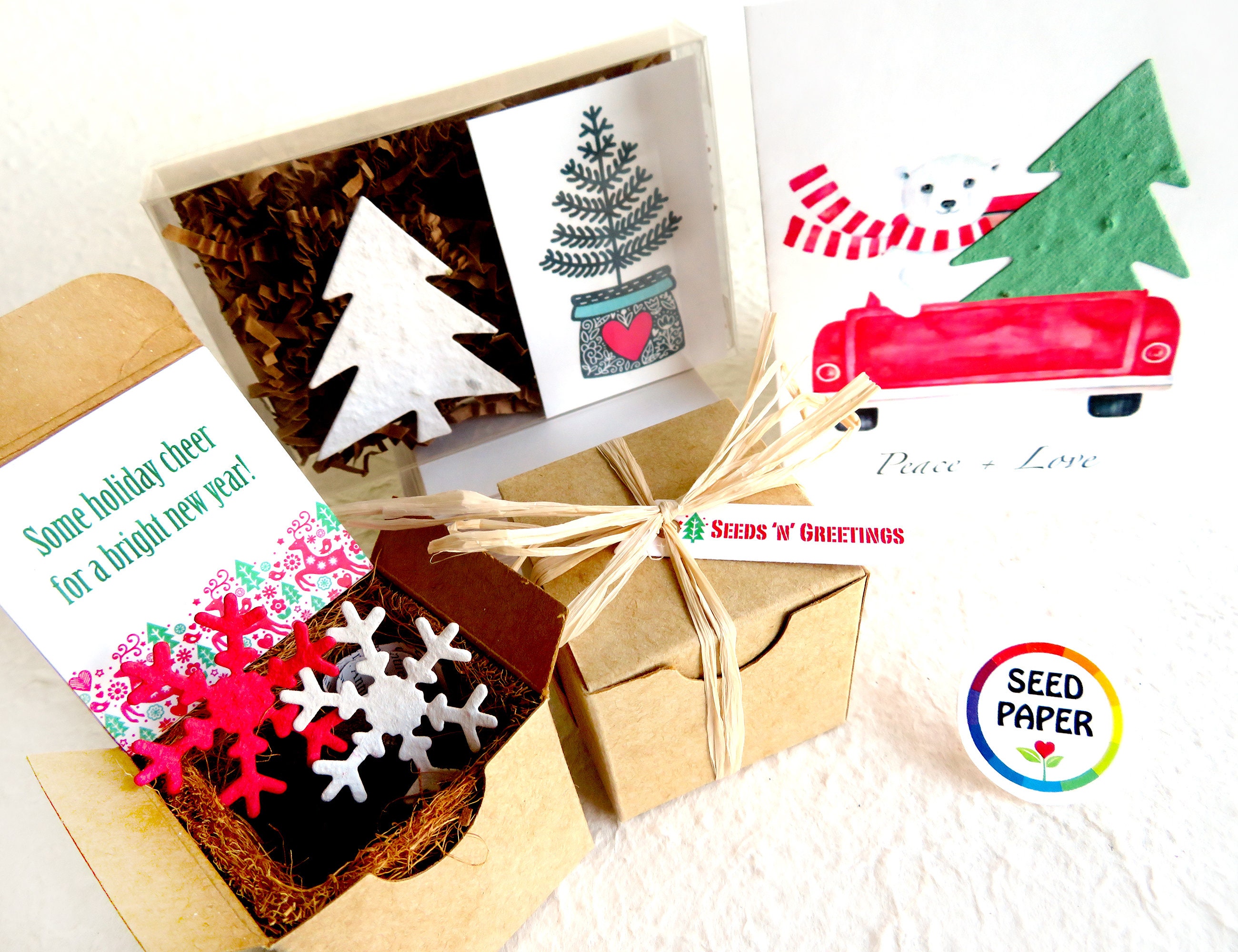 Seed Paper Christmas Tree Planting Kit With Flower Pot Host Etsy