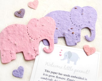 20+ Seed Paper Elephants Plantable Baby Shower Favor
