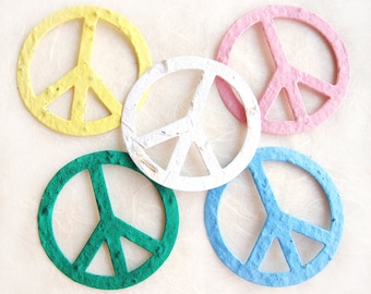 10+ Flower Seed Paper Peace Signs - Plantable Paper Symbols