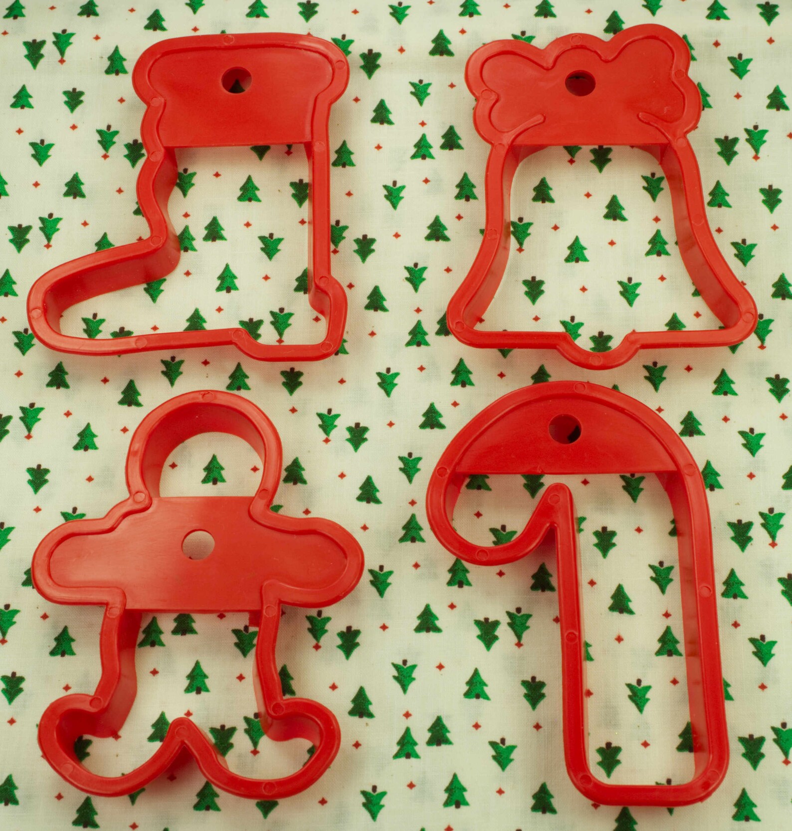4 Pc. Vintage Red Plastic Christmas Cookie Cutter Set - Etsy