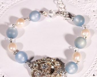 Something Blue Moon Rhinestone Bracelet