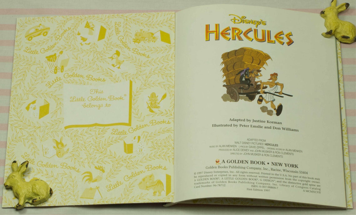 1997 Disney's First Edition Hercules Little Golden Book USA, Adapted
