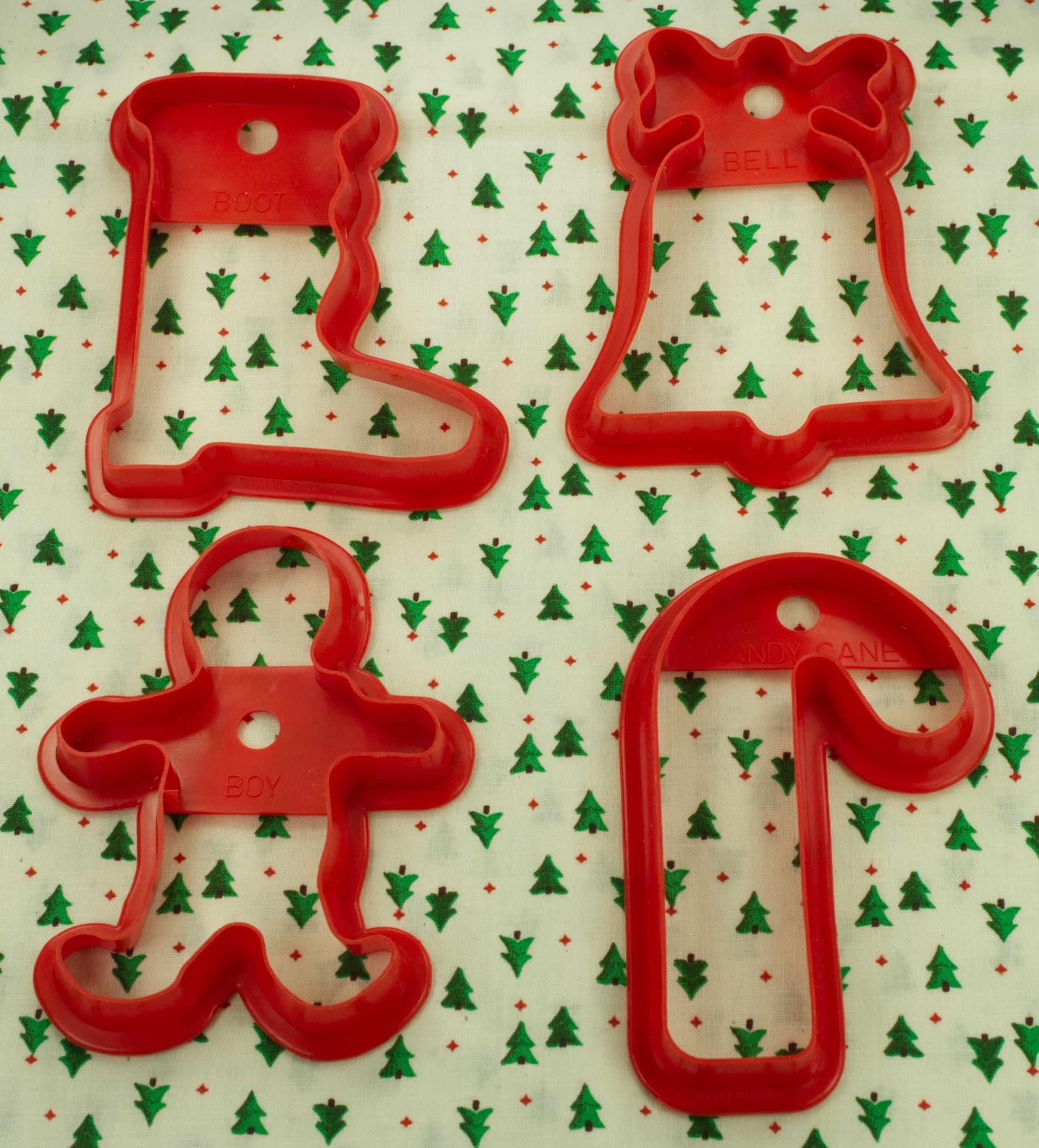 4 Pc. Vintage Red Plastic Christmas Cookie Cutter Set - Etsy