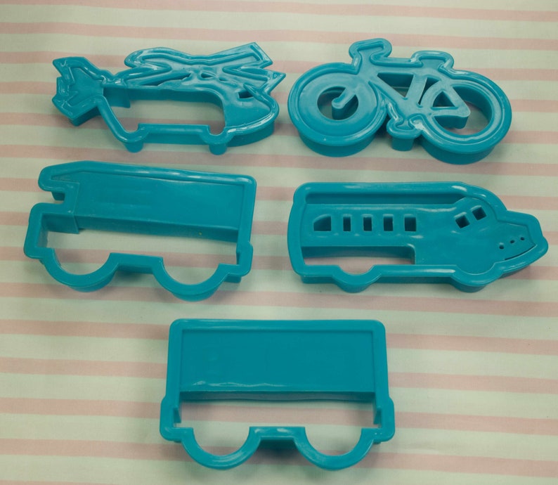 1990's 5 Pc. Tesco Vehicle Plastic Cookie Cutters Etsy