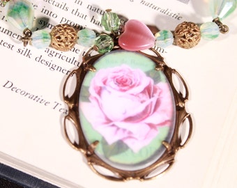 Rose Cabochon Convertable Necklace/ Bracelets