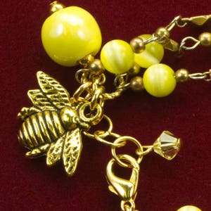 Yellow Bead Multi Chain Bee Bracelet